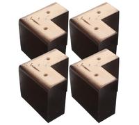SUPVOX Pieds de Meubles en Bois Massif Marron, Lot de 4, Forme en L, Finition Bois, pour canapés et Tables Basses