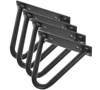 SUPVOX Pieds de Table en Métal Noir Support Stable et Haute Résistance 4pcs pour Meubles Style Moderne et Simple, pour Tables Basses et Bureaux