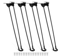 SUPVOX Pieds de Table Pliants en Fer Noir 4 Pièces, Bords Arrondis