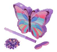 SUPVOX Piñata Violette avec Bâton de Frappe et Bandeau, Ensemble Fête Anniversaire Fille, Interactif à Casser avec 50g de Confettis, Décoration Ludique pour Fête D'garçon et Filles