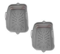 SUPVOX Plaque à Biscuits Pliable en Silicone 2pcs pour Friteuse à Air, Tapis de Cuisson Réutilisable Léger et Résistant la Chaleur Deux Poignées Cuisine et Pique-niques