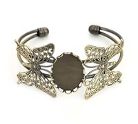 SUPVOX Plaque de Base Creuse en Cuivre pour Bracelet DIY 18x25 Mm, Accessoires en Pierre Soi-même, Base de Cercle Légère et Résistante, pour Fabrication de Bracelets et Occasions