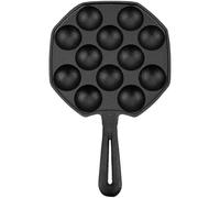 SUPVOX Plat à Escargots en Fonte Épaisse 12 Trous Pince et Brosse à Huile, Plateau à Cuisson pour Fruits de Mer, Poêle à Griller Pratique pour Maison et Restaurant, Ustensile la Cuisine