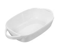 SUPVOX Plat de Design Anti-brûlure Blanc avec Double Poignée en Céramique Économiseur D'espace pour Quotidienne et Fêtes