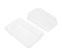 SUPVOX Plat de Service à Gâteau en Verre Transparent Couvercle Anti-poussière, Boîte à Gâteau Rectangulaire 1 Pièce, Plateau Décoratif pour Dessert, Stockage Hygiénique et Présentation