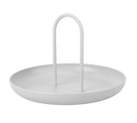SUPVOX Plateau de Rangement Rond avec Poignée Gris Blanc 1 Pièce Bac Multifonction pour Bureau et Couloir Plateau à Articles Divers Rangement Ménager pour Organiser Clés et Petits Objets