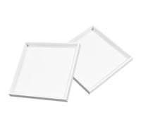 SUPVOX Plateau de Service en Bois Blanc Artisanal Multifonction, Lot de 2, Format Carré, pour Thé, Présentation de Fruits et Desserts, Plateau Décoratif Cuisine et Salon Moderne