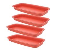 SUPVOX Plateau D'égouttage pour Plantes Rectangle 4pcs Soucoupe en Plastique Résistante Bacs De Récupération d'eau pour Et L'extérieur Design Élégant Et Facile à Nettoyer