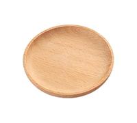 SUPVOX Plateau Dessert Polyvalent en Bois de Hêtre Naturel 12,8 X 12,8 Cm, Petite Assiette à Fruits Ronde Cuisine et Restaurant, Accessoire de Table Multifonction, 1 Pièce