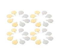 SUPVOX Plateaux à Pendentifs Ronds Résistant à Rouille en Acier Inoxydable 50 Pièces pour Fabrication de Bracelets et Bijoux Personnalisés