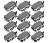 SUPVOX Plateaux Pendentifs Vierges en Alliage avec Cabochons en Verre, 20 Pièces pour Création de Bijoux Diy, Accessoires Fabrication Artisanale, Cadre Rectangulaire à Bords Arrondis,