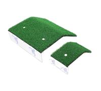 SUPVOX Plateforme De Lézardage pour Tortues Et Reptiles Ventouses, Plateforme d'escalade en Acrylique, Lot 2 Pcs, Pelouse De Simulation Verte pour Aquarium Et Terrarium