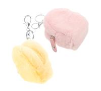 SUPVOX Pochette à Monnaie en Peluche Mignonne pour Filles Mini Porte-Monnaie Doux 2 Couleurs Rangement pour Clés Et Écouteurs Accessoire Kawaii Paquet à Main Mini Pochette Polyvalente