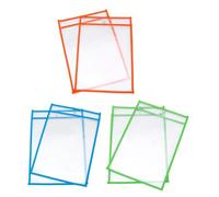 SUPVOX Pochettes Effaçables à Sec en Pvc Transparent Double Face, Lot de 6 Pièces, Faciles à Nettoyer, Fourniture Scolaire Réutilisable pour Salle de t Style Aléatoire