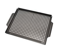 SUPVOX Poêle à Griller Antiadhésive Bords Repliés Triples, Acier Épais Résistant la Chaleur, Plateau de Cuisson Noir pour Barbecue Extérieur, Outil de Grillade Polyvalent pour Steak,