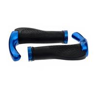 SUPVOX Poignées de Ergonomiques Aluminium et Caoutchouc Antidérapant avec Embouts Corne de Bœuf Réglables pour VTT et Route Bleu Paire