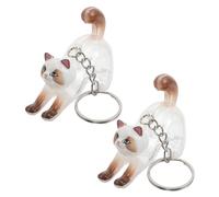 SUPVOX Porte-clés Boîte à Souvenirs Décorative 2pcs en Poils de Chat Souvenir en Plastique Léger Forme Chat pour Usage Quotidien et Diverses Occasions