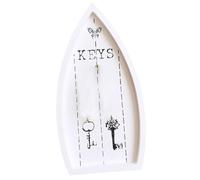 SUPVOX Porte-clés Mural en Bois Blanc Crochets de Rangement, Organisateur Multifonctionnel de Style Méditerranéen pour Salon, la Cuisine et Entrée - Décoration Murale Suspendue Pratique