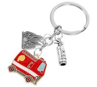 SUPVOX Porte-Clés Pompier en Métal Pendentif Camion de Pompiers Rouge Accessoire Décoratif Suspendu pour Paquet à Main et Clés Porte-Clés Solide et Pratique