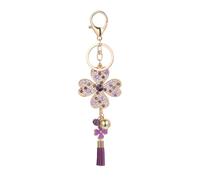 SUPVOX Porte-Clés Trèfle à en Alliage de Zinc et Pendentif Décoratif Violet Accessoire Paquet à Main Ornement Porte-Clé Créatif pour Voiture et Élégant
