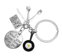 SUPVOX Porte-clés Ustensile la Cuisine en Métal 1 Pièce, Pendentif Fourchette Décoratif, Accessoire Paquet à Dos Suspendu, Porte-clés Créatif pour Clés et Décoration