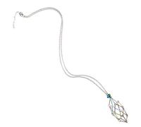 SUPVOX Porte-Cristal en Métal Cage Ajourée pour Collier Support Pendentif de Cage à Pierres Cordon Réglable Ornement Suspendu pour Création de Bijoux et Décoration