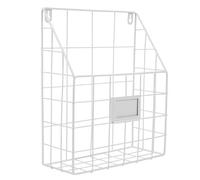 SUPVOX Porte-documents Mural en Fer Blanc 2 Crochets sans Trace Grand Panier à Magazines Multifonction pour Salon Rangement Mural pour Journaux Livres et Magazines Pratique et Compact