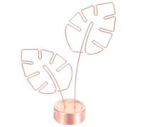 SUPVOX Porte-Notes de Bureau Métal Rose Doré avec Base Stable, Pince à Mémo Forme Feuille Monstera, Support Photo et Carte Décoratif pour Maison, Restaurant et Hôtel, Clips Photo de
