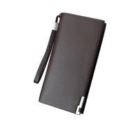 SUPVOX Portefeuille à Long Paragraphe pour Hommes Portefeuille à Fermeture Éclair, PU, Grosse Capacité, Multi Emplacements pour Cartes, Compartiments Téléphone et Monnaie, Café,