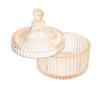 SUPVOX Pot à Bonbons en Verre Transparent Ambré, Boîte de Rangement pour Snacks et Coton-Tiges, Accessoire la Cuisine et Organisateur Décoratif pour Salle de Bain