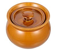 SUPVOX Pot à Ragoût en Céramique Marron 400 Ml, Marmite à Soupe Maison Couvercle, Casserole pour Cuisson Uniforme, Vaisselle la Cuisine Pratique pour Usage Quotidien et Plats Mijotés