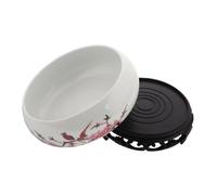 SUPVOX Pot de Lotus Céramique Bleu et Blanc avec Support Plastique Cache Pot Hydroponique pour Narcisses et Décoration Intérieure et Extérieure