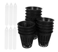 SUPVOX Pot Plastique Hydroponique avec Panier Maille Aérée Conception Fendue Ventilée pour Culture Racinaire avec Étiquettes Blanches pour Jardin et