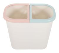 SUPVOX Poubelle à Double Compartiment Petite Blanche en Plastique pour Tri Sec et Humide, Conteneur Ménager sans Couvercle, Anti-dérapante, Cuisine, Salle de Bain et Bureau