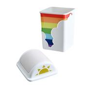 SUPVOX Poubelle Couverte Créative Motif Arc-en-ciel et Nuage, Plastique Léger, Capacité Grosse, Cuisine, Chambre, Bureau et Salle de Bain, Conteneur à Déchets Décoratif Polyvalent