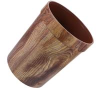 SUPVOX Poubelle Cuisine Rétro en Plastique Grainé Imitation Bois, Grosse Taille 25x31,5 Cm, Seau de Rangement Brun Clair sans Couvercle, Corbeille à Papier Créative pour Salon et Chambre