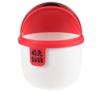 SUPVOX Poubelle de Bureau Miniature en Polypropylène Blanche avec Couvercle à Bascule, Motif Lapin Mignon, Compact et Pratique pour Bureau, la Cuisine et Salon, Conteneur à Déchets