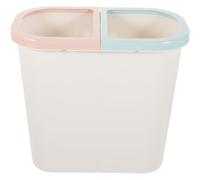 SUPVOX Poubelle Domestique Double Compartiment sans Couvercle, Plastique Blanc, Petite Taille, 1 Pièce, Poubelle à Déchets Tri Sélectif Cuisine, Salle de Bain et Bureau, Conteneur Stable