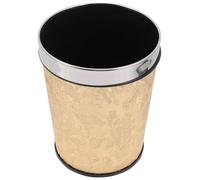 SUPVOX Poubelle Dorée sans Couvercle 6l en Acier Inoxydable Anneau, Corbeille Multifonction Vintage pour Salon, Bureau Cuisine, Poubelle Décorative Pratique au Design Chinois