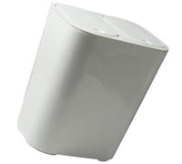 SUPVOX Poubelle Double Bac à Couvercle pour Tri Sélectif, 1 Pièce, Plastique Blanc Bord Blanc, Poubelle Domestique pour Déchets Secs et Humides, la Cuisine et Salon