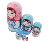 SUPVOX Poupées Russes Bois à Artisanales Ornements pour Garçon Fille Jouets Faits Main Poupées Gigognes Empilables