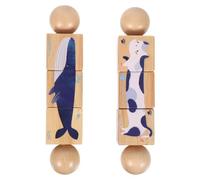 SUPVOX Puzzle Animaux en Bois 2 pièces - Jouets Montessori pour Tout-Petits - Blocs rotatifs et rotatifs - Puzzle d'apprentissage pour bébé pour la réflexion stratégique - Jouet