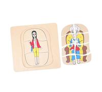 SUPVOX Puzzle Bois Montessori Éducatif Humain pour Garçon Fille Jeu de Construction Créatif et Développement Cognitif Éducatif pour Anniversaire et Relations Parents Garçon Fille