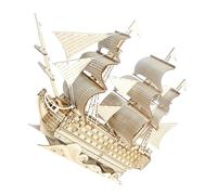 SUPVOX Puzzle du Modèle De Bateau Modèle De Maquette De Voilier en Bois Light Brown