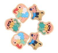 SUPVOX Puzzle Éléphant 6 Pièces Jeu De Puzzle Animalier pour Tout-Petits Jouets Montessori Jouets De en Bois
