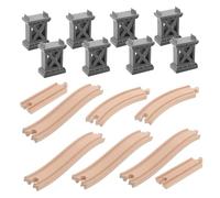 SUPVOX Rail De Train Bois avec Supports De Pont Et Système De Voies Ferrées pour Garçon Fille Stimulation Créativité Et Jeu Réaliste