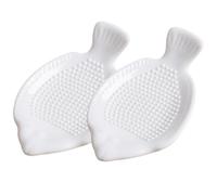 SUPVOX Râpe à Ail Manuelle en Céramique 2 Pièces Forme Poisson, Râpe Résistante à L'usure pour Gingembre, Carottes et Légumes, Ustensile Cuisine Domestique Multifonction, Facile