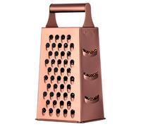 SUPVOX Râpe Multifonctionnelle en Acier Inoxydable, Râpe à Main pour Légumes et Fromage, Outil Cuisine Pratique Poignée Ronde Rose Doré, pour Couper Carottes, Pommes de Terre et Fruits,