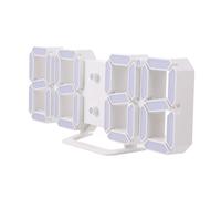 SUPVOX Réveil Numérique LED 3D Blanc Chiffres Verts, Horloge Murale Bureau Multifonction, Affichage Heure, Date et Température, Luminosité Réglable, Alimentation USB, Fonction Réveil