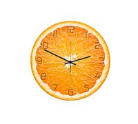 SUPVOX Ronde Horloge Classique Acrylique Horloge Murale Fruits Orange Citron Citron Vert Citron Vert pastèque Kiwi Pendaison Horloge pour Bar de la Chambre (sans Batterie)
